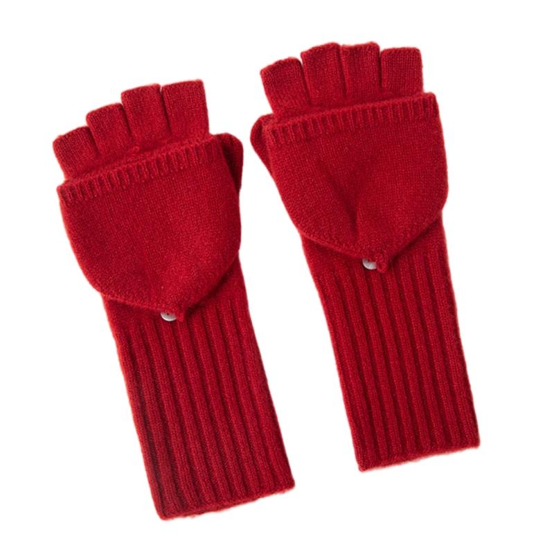 Half Finger Gloves For Men Women Cashmere Wool Blend Flip Cover Handwear For Smartphone Compatibility Winter Essential