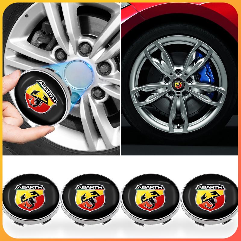 4pcs 60mm Car Wheel Center Hub Cap Rim Cover Emblem Stickers For Abbas Abarth Punto 124/125/500 Stilo Ducato Car Accessories