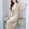 2Pcs/Set Women Outfit Commute Trendy Comfortable Mid-length Light Luxury Streetwear Sling Spring Coat Dress Spring Clothing