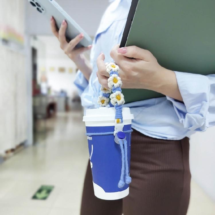 Outdoor Water Bottles Handle Handwovens Flower Cord Drink Bottle Carriers Strap