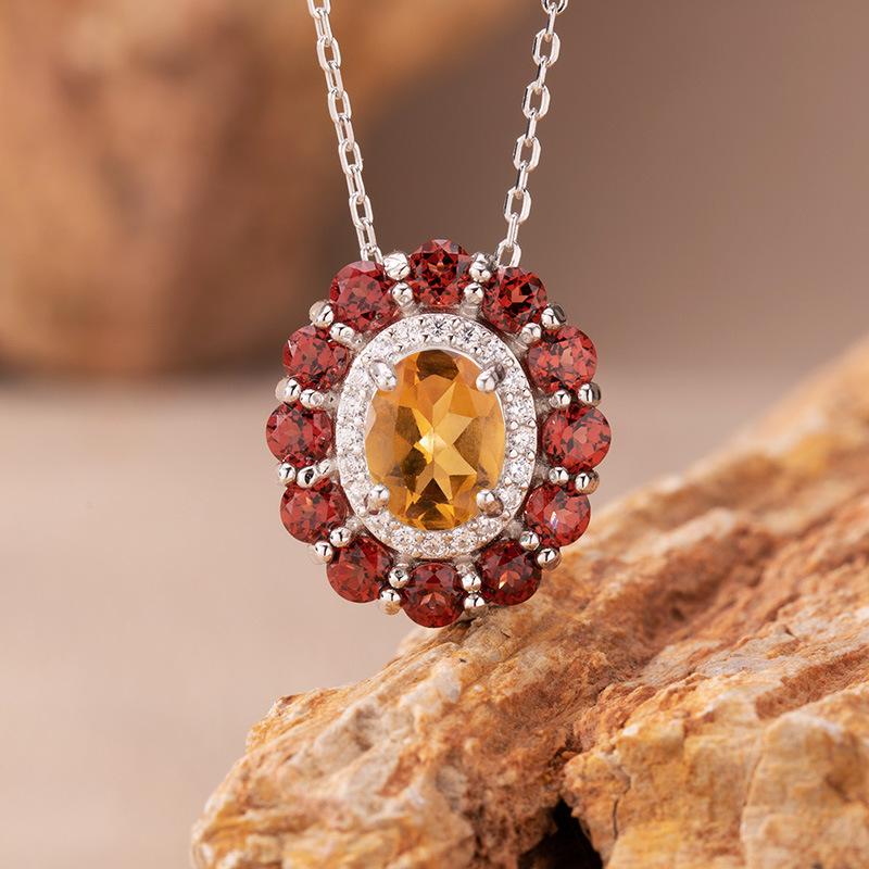 Natural Colored Jewelry Aquamarine Topaz Amethyst Citrine Stud Earrings S925 Silver Light Luxury High Sense