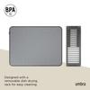 Umbra UDRY Draining Mat, 61x46cm, Charcoal, Kitchen Dish Drainer with Dish Stand, Absorbent