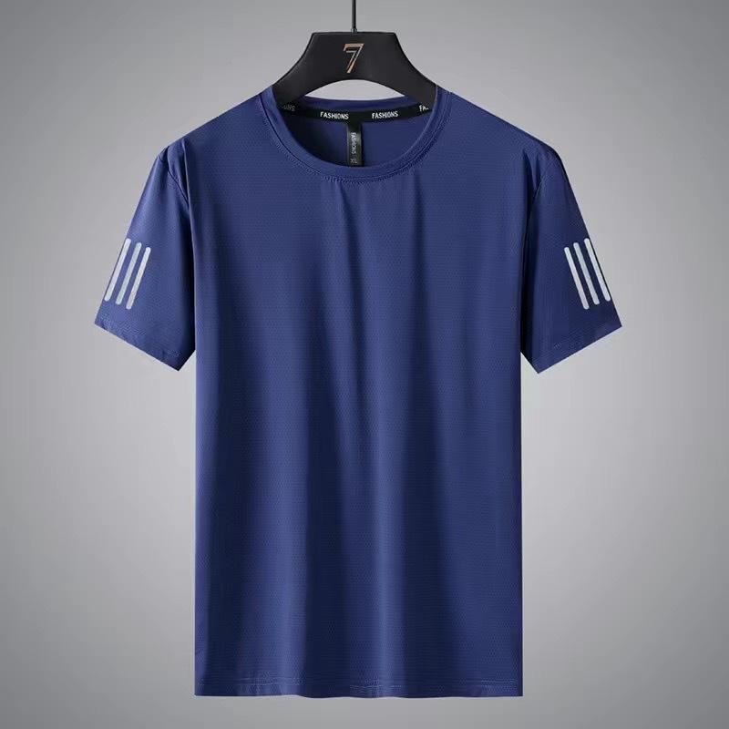 Summer Fashion Trend Drape Round Neck Men's Short-sleeved T-shirt Mesh Breathable Cool Feeling