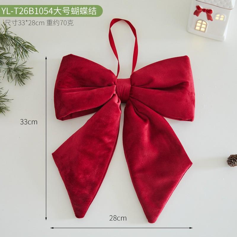 Red Velvet Bow Ornament Christmas Tree Hanging Decor Wedding Party Home Festive Decoration