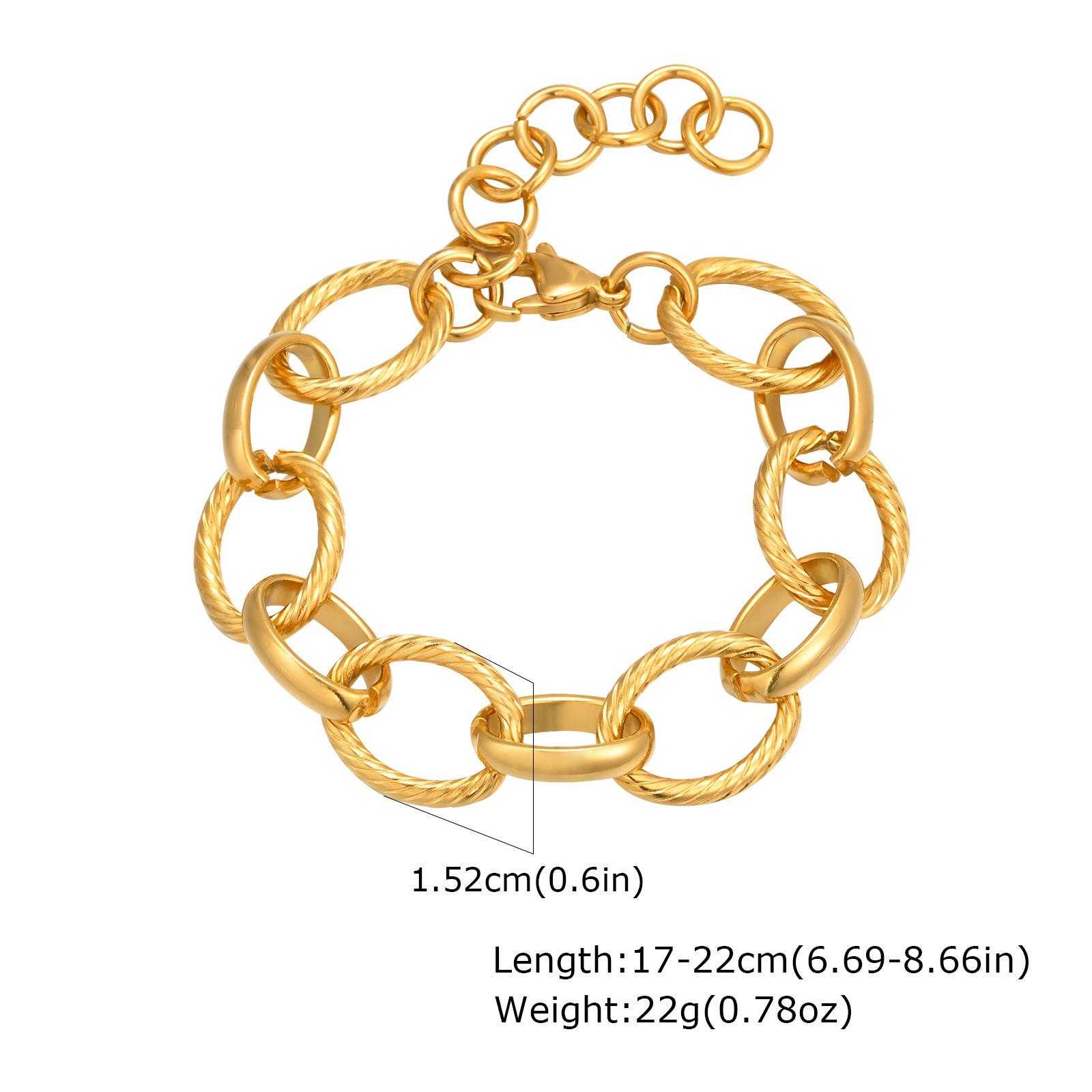 Titanium Steel Stainless Steel Embossed Interlocking Bracelet Plated 18K Gold, Women S Jewelry 2341 золотой