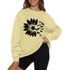 Women's Fashion Casual Long Sleeve Solid Color Printed Round Neck Top Sweatshirt