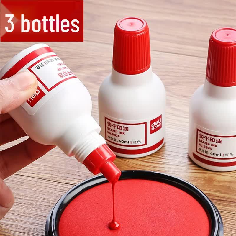Deli 9874 Fast-Drying Red Stamp Ink