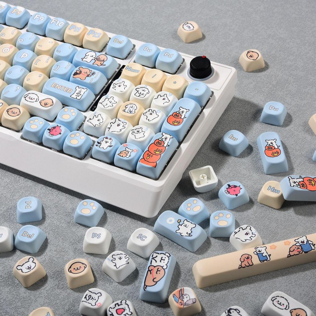Customized Cute Dog-Themed Keycaps for Mechanical Keyboards