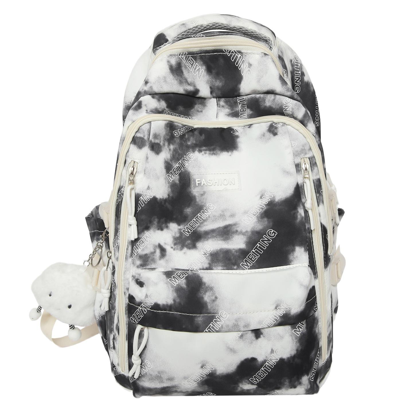 Schoolbag tie-dye schoolbag female high-value junior high school high school students large-capacity backpack primary school students 3rd to 6th