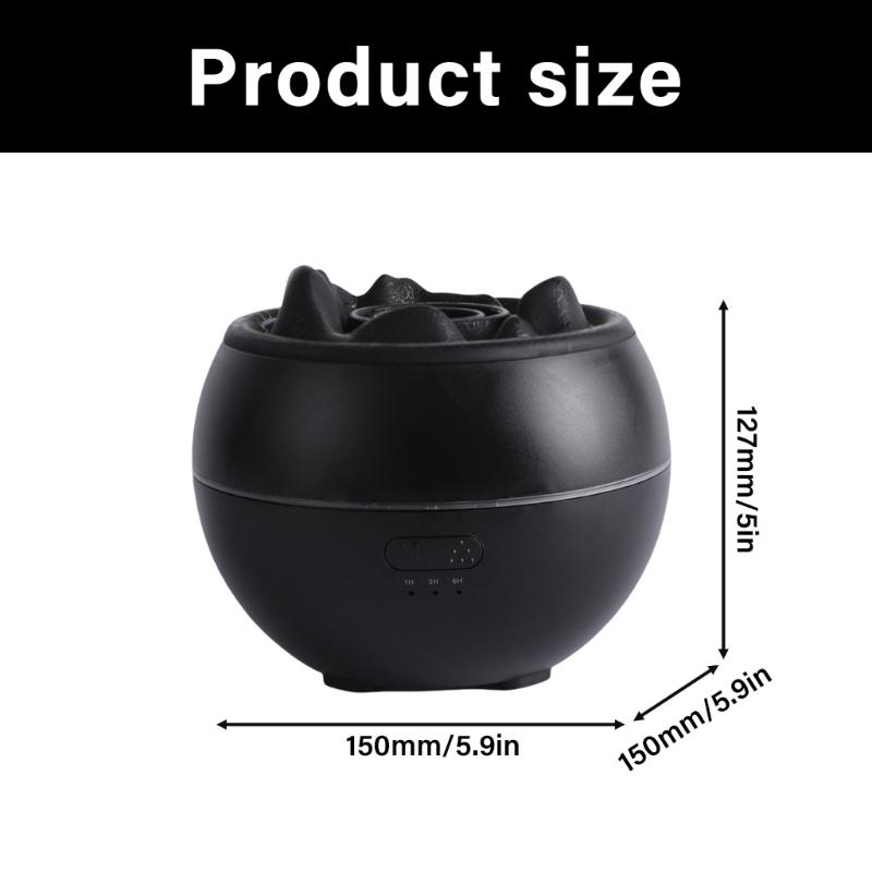 Salt Stone Flame Cracked Design Humidifier Scent Diffuser Air Purifier4 in 1 Multifunctional for Home Office