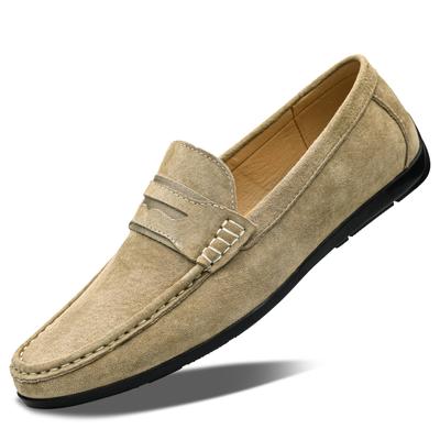 Fashion Summer Genuine Leather Cow Suede Loafers Men's Soft Handmade Slip On Footwear Elegantes Men Dress Shoes Breath Driving Moccasins