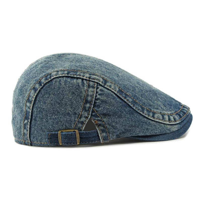 Women's Denim Beret British Vintage Forward Cap Men's Peaked Cap