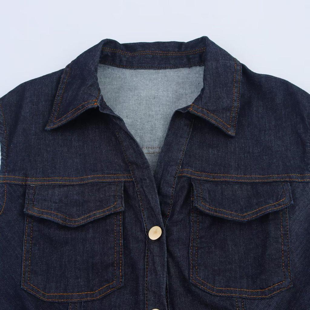 2025 Summer Slim Fit Denim Mini Dress for European and American Women