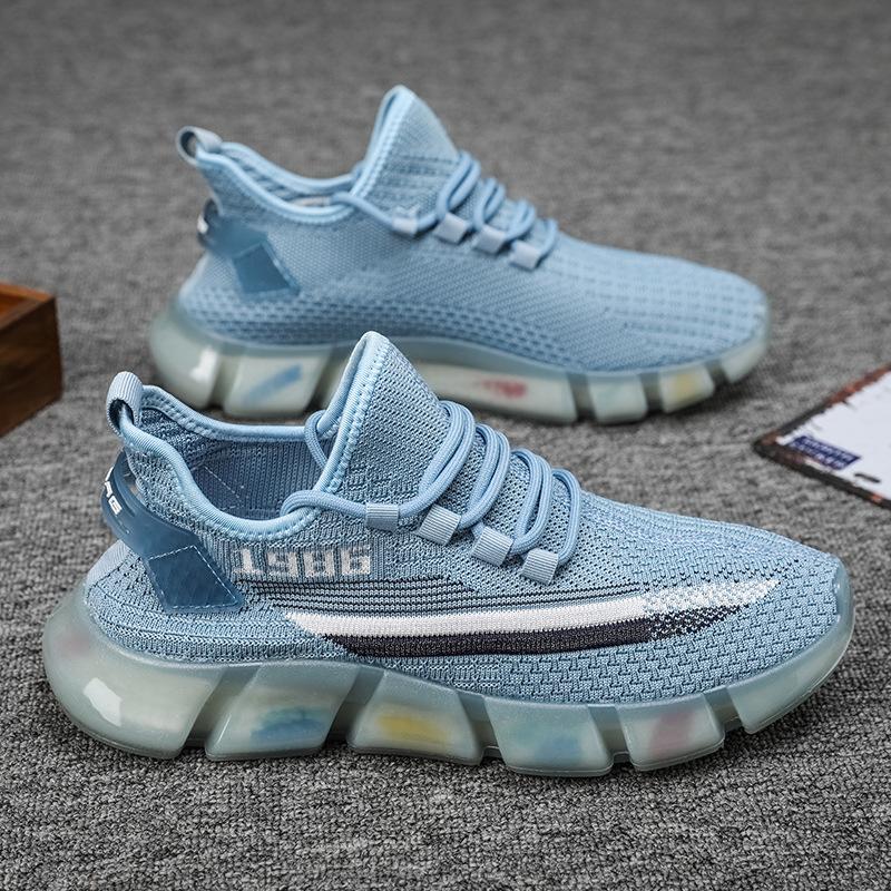 2021 сетчатые кроссовки мужские модные легкие дышащие кроссовки для бега теннисные туфли 39 синий 3123₽