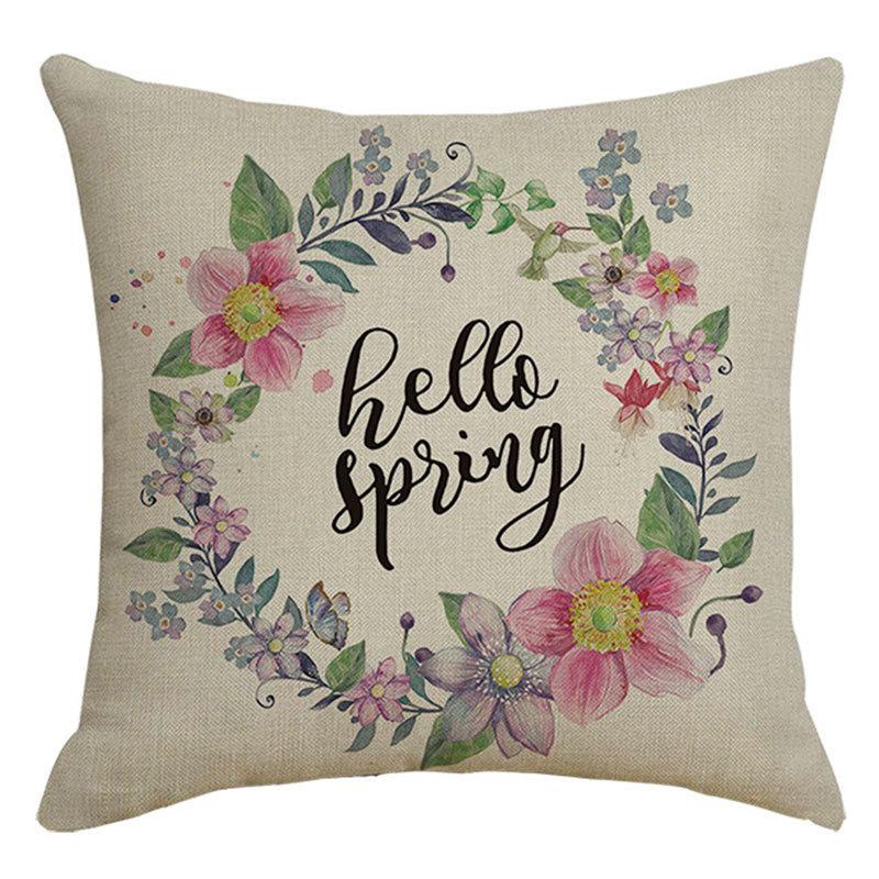 Spring Pillow Case Sofa Waist Pillow Case Garland Truck Light Luxury Home Office Pillow Pillow Case