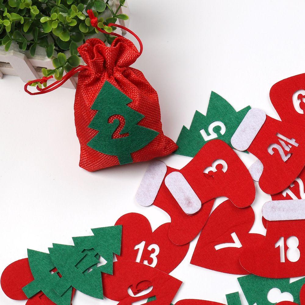 Package Label Countdown Christmas Label Advent Calendar Number Xmas Ornament Gift Felt Sticker