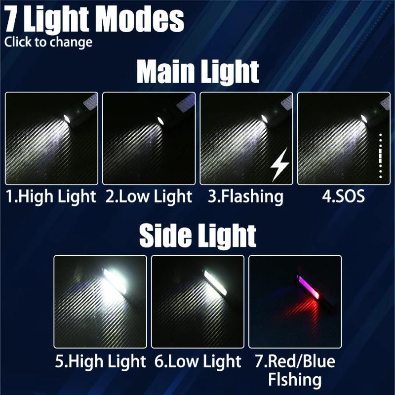 Czujnik Czołówka Akumulatorowa Latarka LED COB Reflektor z Magnesem Latarka Czołowa Zewnętrzna Wodoodporna Lampa Kempingowa Wędkarska