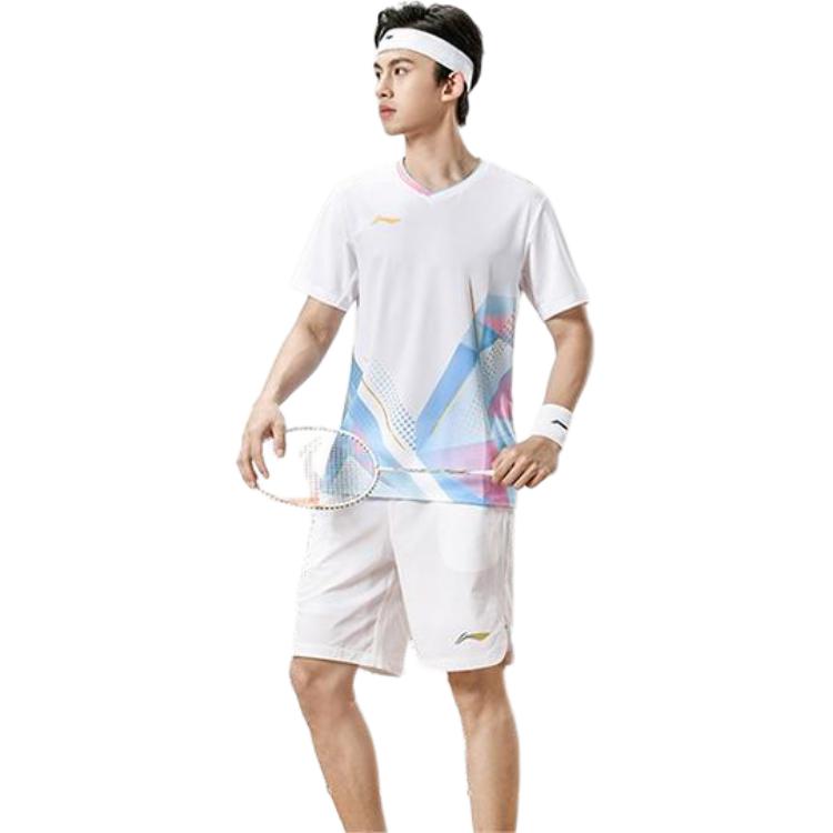 Li Ning Badminton Collection T Shirt Unisex Standard White AAYU127-2