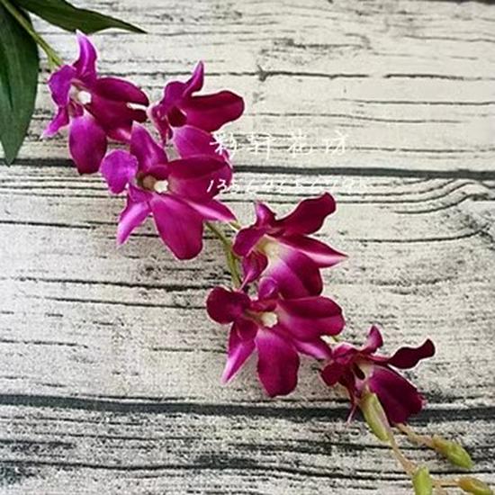 Purple Cymbidium Orchid Silk Flower Decoration Blossom