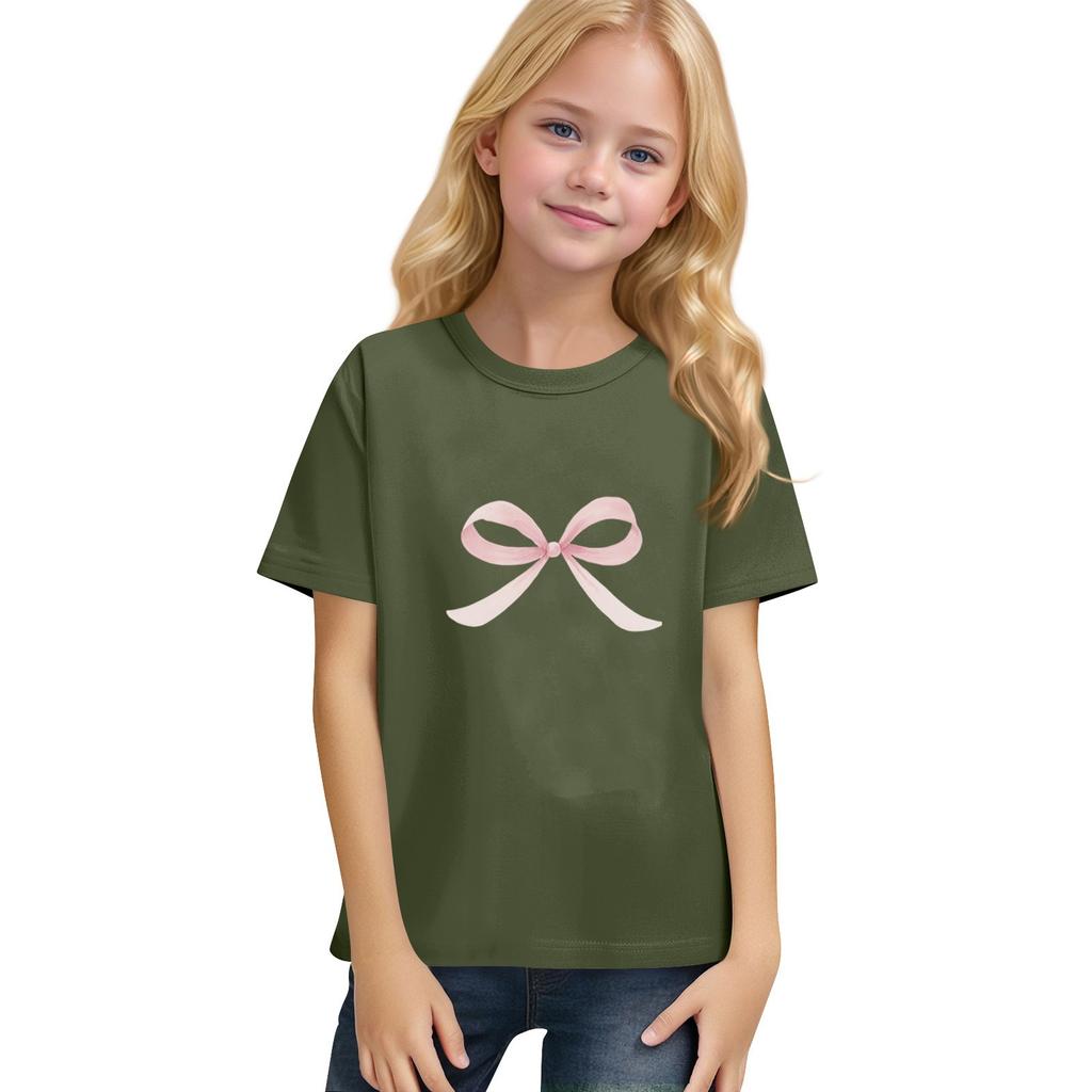 Children's Daily Casual Short-sleeved Printed Tops T-shirt