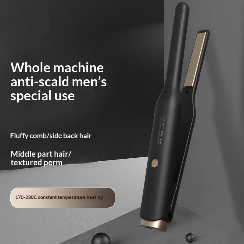 Piastra e Arricciacapelli Portatile da Uomo Doppio Uso Viaggio Ceramica Riscaldamento Rapido Capelli Corti Strumento di Styling da Viaggio