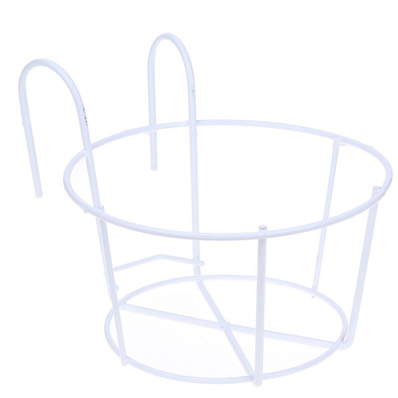 

Hanging Plant Iron Racks Round Flower Pot Rack Garden Supplies M белый