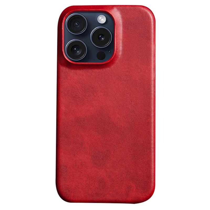 For iPhone 16 Pro Case Calf Texture PU Leather Hard PC Protective Phone Cover