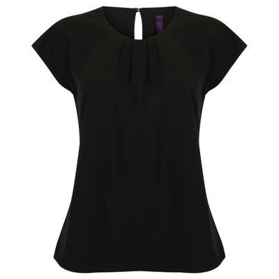 Henbury Damen/Damen Bluse mit Plissee-Vorderteil und Kappenärmeln