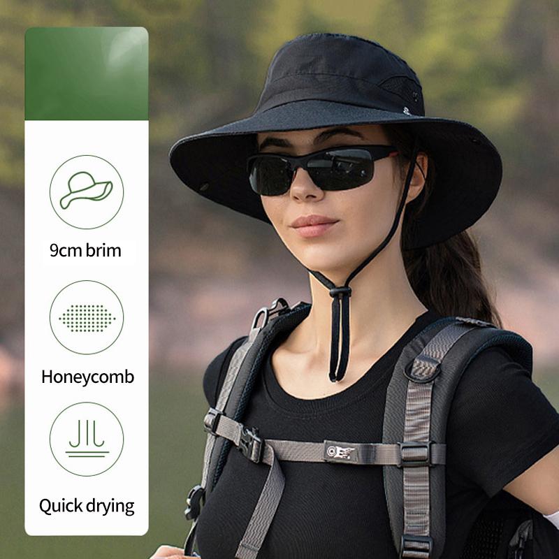 Summer Outdoor Bucket Hiking Hat Fishman Caps UV Protection Wide Brim Bucket Hat for Man Woman Climbing Hiking Fishing Beach Cap
