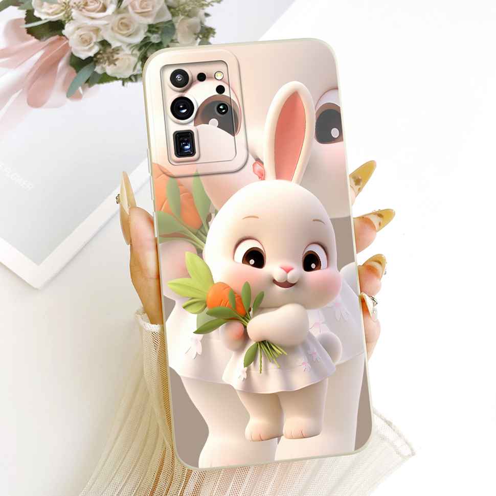 For Samsung Galaxy S20 Ultra Case Fashion Cartoon Rabbit Silicone Back Cover For Samsung S20 Ultra 4G 5G Bumper Phone Cases