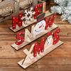 Christmas Wooden Santa Claus Snowman Snowflakes Letter Decoration Table Ornament Letters Sign Christmas Party Decoration