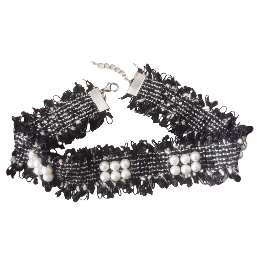 Small Flower Pearl Choker Necklace Sweet Cool Collar Necklace Neck Chain Wedding Party Jewelry Gift for Women Girls