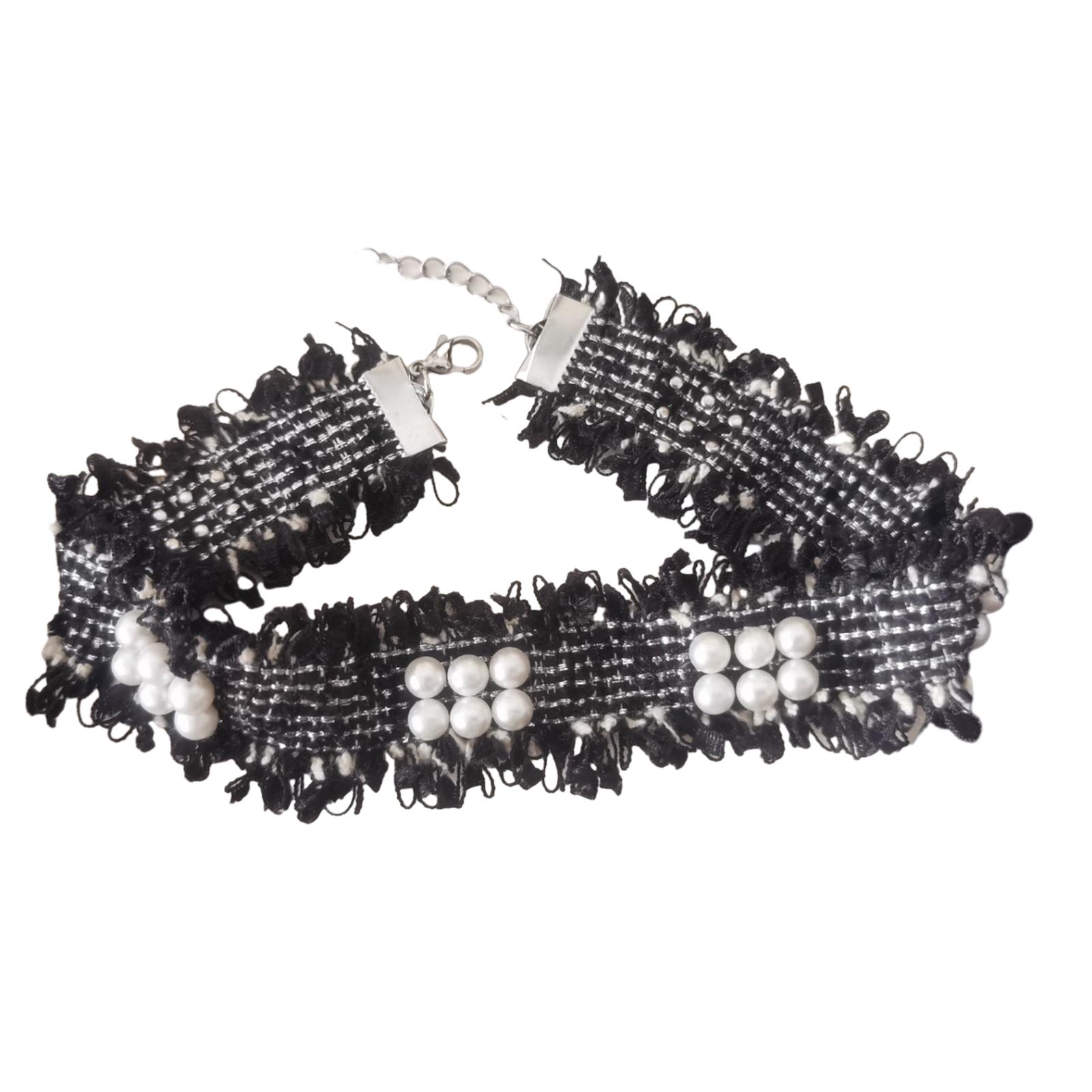 

Маленькое цветочное жемчужное колье-чокер Сладкое крутое колье Цепочка на шею Темпераментный шейный ободок Ювелирные изделия Цепочка-колье на ключицу 3