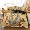 3D Digital Printing Pharaoh of Egypt Bedding Set New Design Bed Linen 3-Piece Set (No Core) Suitable for Bedroom Duvet Cover Set