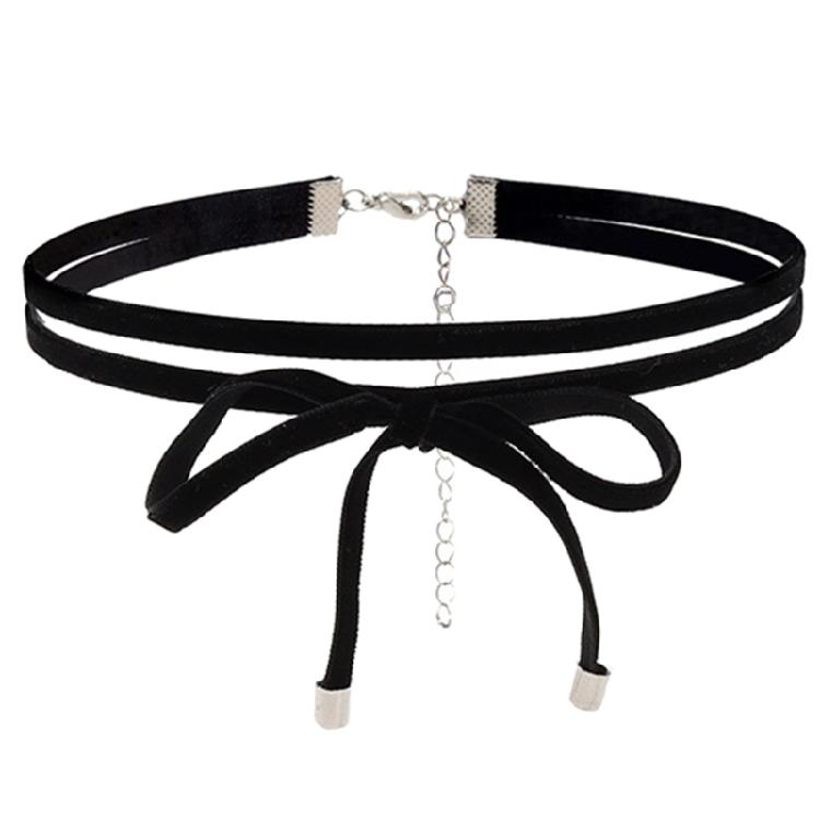 

Elegant Collar Necklace Neck Chain Temperament Neckband Jewelry Bowknot Pendant Clavicle Chain for Women and Girls чёрный