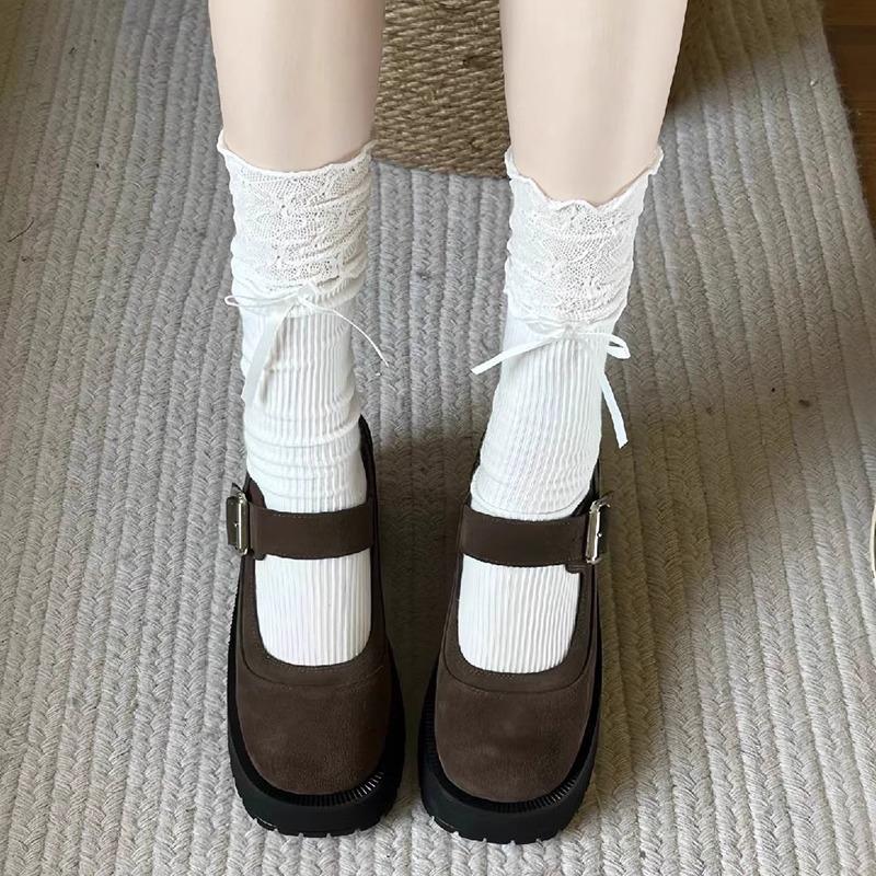 Ladies Spring and Summer Fashion New Lace Bow Calf Socks