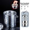 1.3L Double-Wall Ice Bucket with Lid And Tong 6-Hour Cooling Beer Chiller for Bar Home 304 Stainless Steel Insulated Ice Container