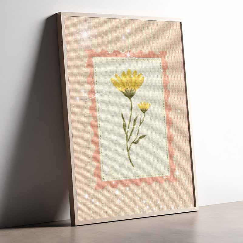 5D Diamond Painting Kit for Adults Relaxing DIY Craft Yellow Daisy Flower Stamp Art Rhinestones Embroidery Full Drill 30x40cm Home Wall Decor Gift