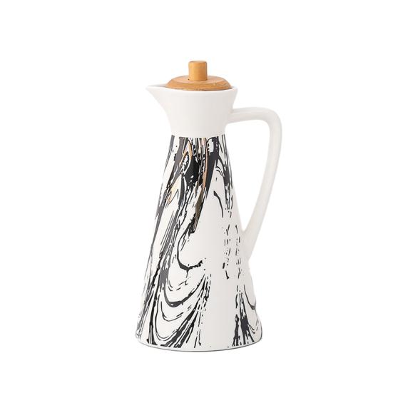 400/800ml Keramická láhev na dávkování oleje Prachotěsný design Ručně vyráběná keramika Nádoba na olej pro vaření v kuchyni Olivový olej Sójová omáčka Ocet Karafy Skladování