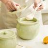 Ceramic Lard and Seasoning Pot with Lid and Spoon