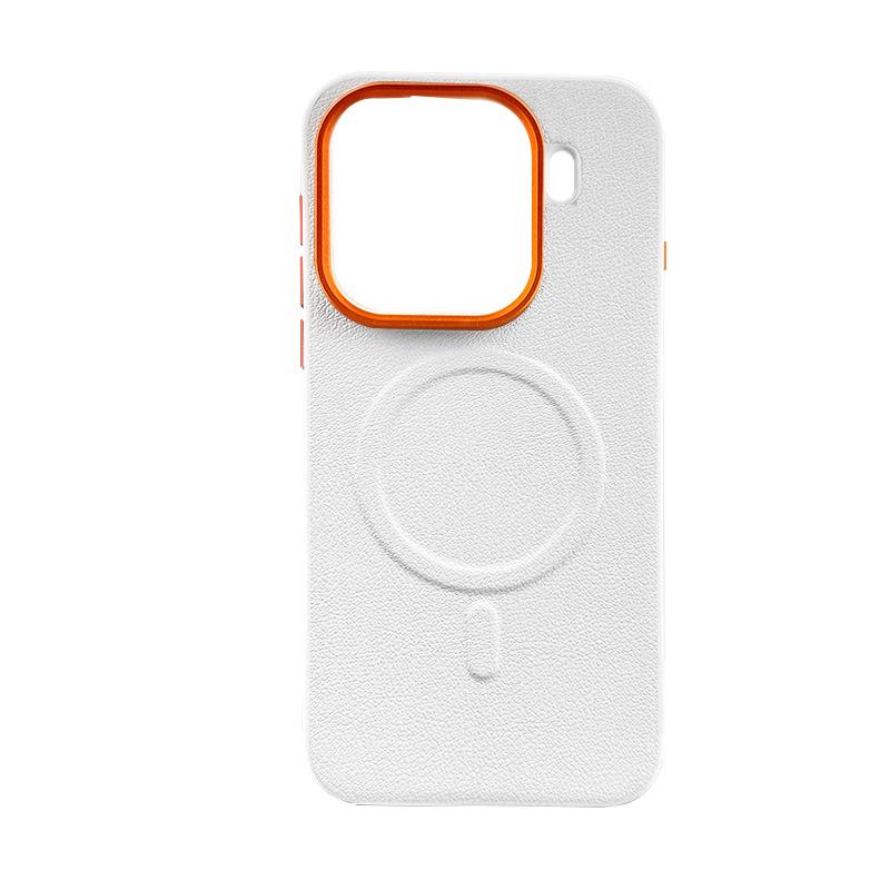 Funda de Teléfono Móvil de Cuero Liso con Succión Magnética FindX9 para Oppo Find X9 Pro Pantalla Curva+Lente de Metal+Carcasa Dura Integral