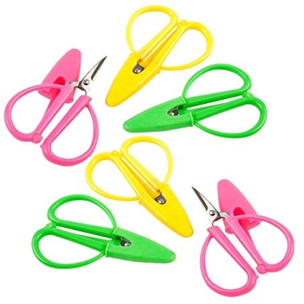 Mini Ciseaux Fins avec Capuchon Acier Inoxydable Minuscules Ciseaux de Précision Portable Poignée Souple en Silicone Outil pour Couper le Papier
