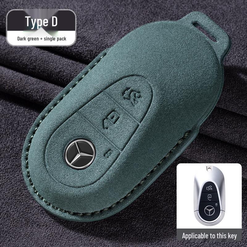 Mercedes-Benz E300L/GLC260/E260L Key Cover with Full Suede and Buckle - Men's Interior Decoration