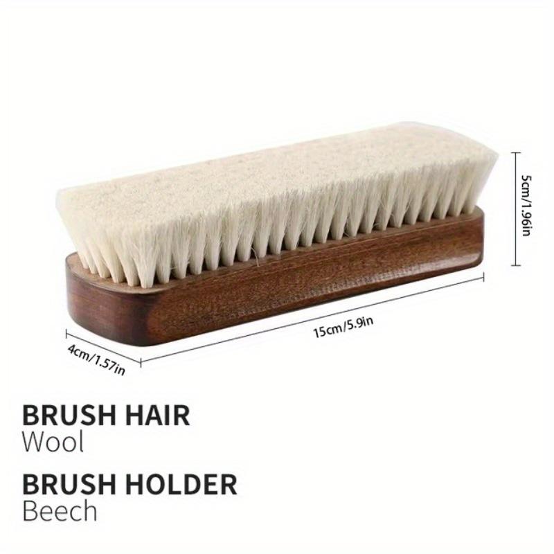 Solid Wood Wool Shoe Brush, Polishing, Cleaning, Care Brush, Suitable For Leather Or Fabric Shoes, Cleaning Brush