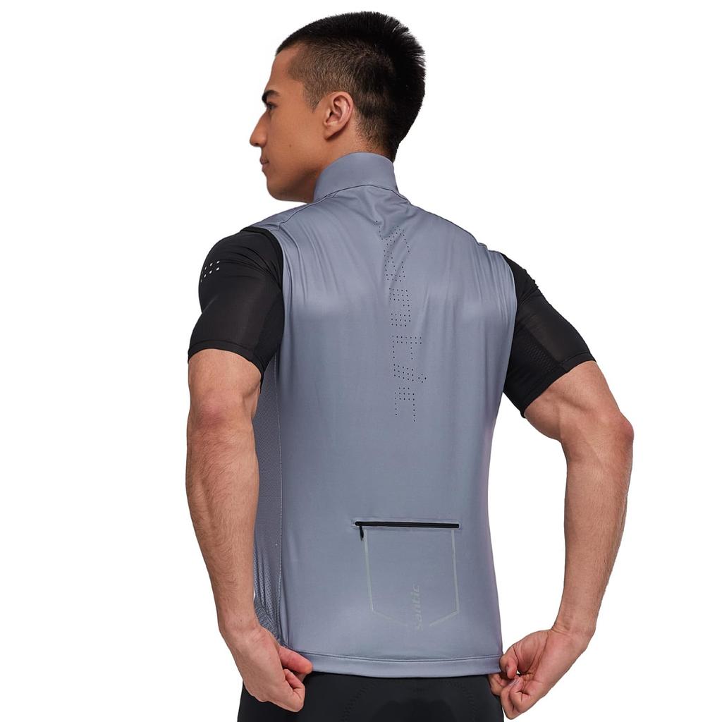 Santic Cycling Vest Windbreaker for Spring/Summer, Windproof and Reflective