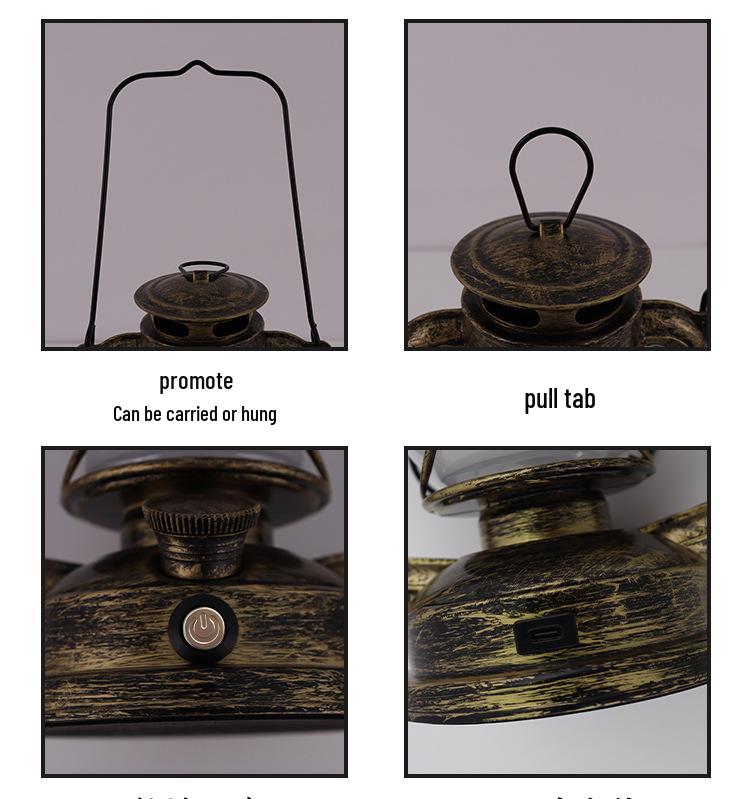 2025 Outdoor LED Table Lamp - Retro Hurricane Style Camping Atmosphere Light