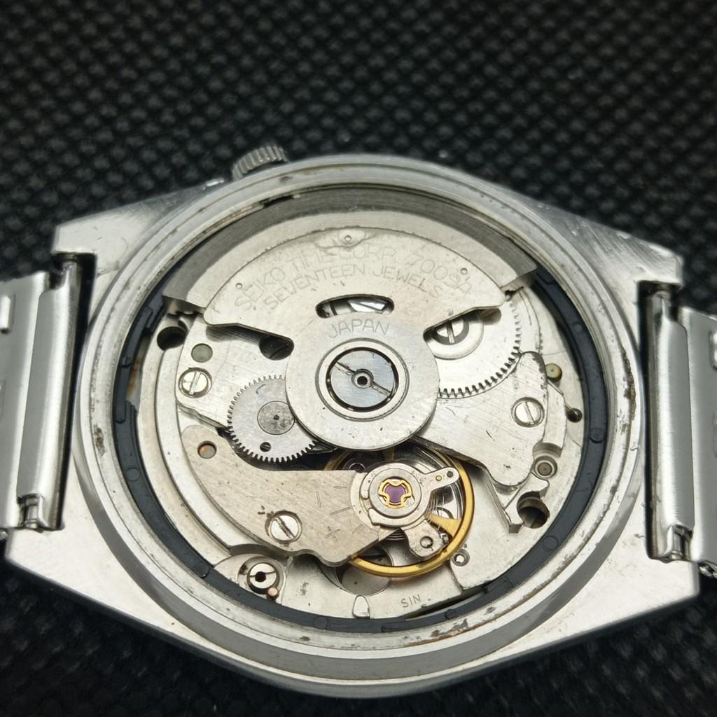 USED VINTAGE SEIKO 5 AUTOMATIC 7009A JAPAN MENS D/D BLACK WATCH 602-a313580-2 SKU602-a313580