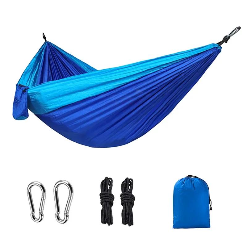 Fresh Single Size Person Portable Outdoor Camping Hammock with Nylon Color Matching Hammock High Strength Parachute Fabric Hanging Bed