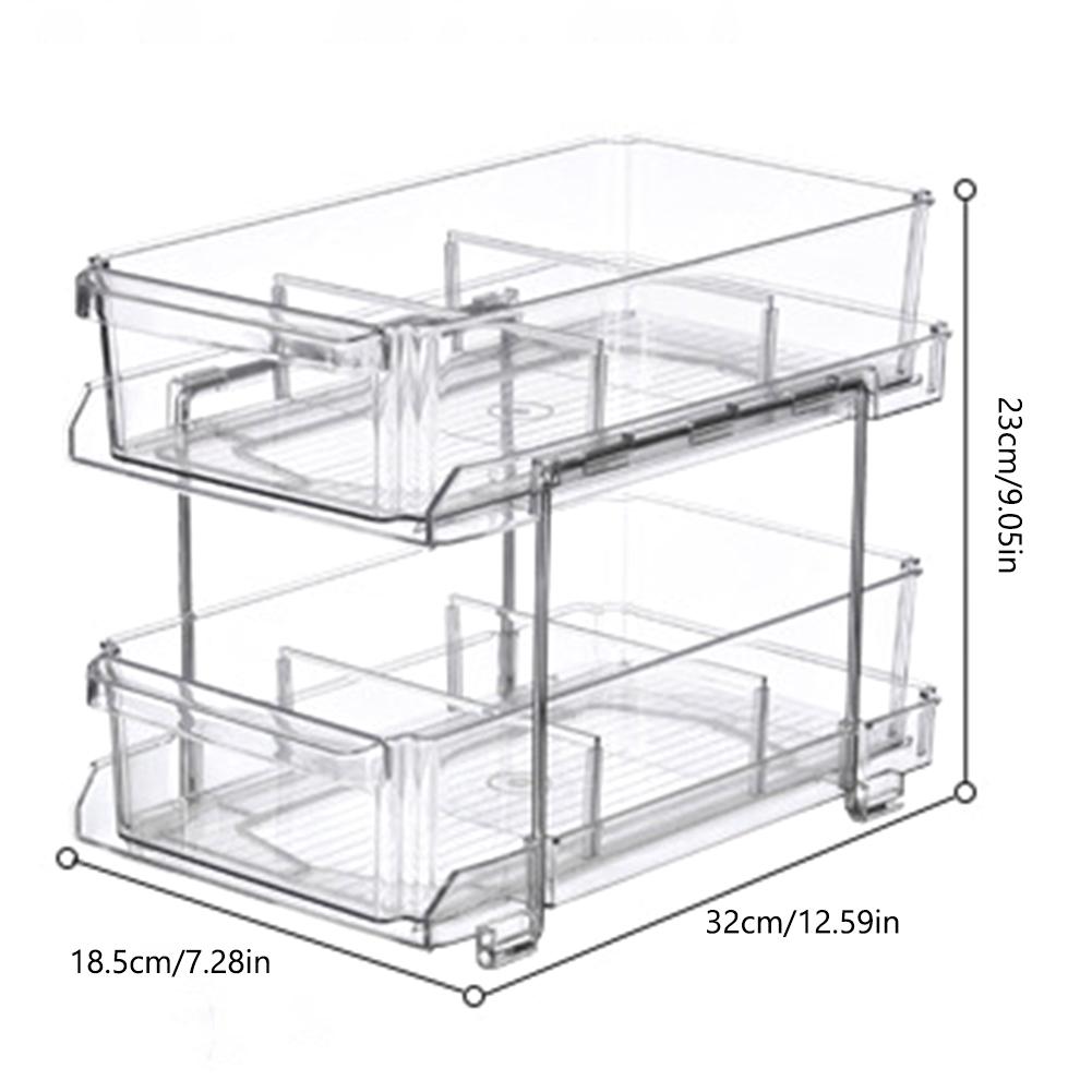 2 Tier Closet Organizer Durable Clear for Cabinet Pantry for Under Sink Office