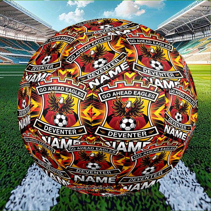 Custom Name Personalized Go Ahead Eagles Print Size 5 Soccer Ball Training & Match Football, for Team, Kicking, Gift for Football Enthusiasts